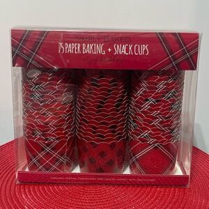 Simply Baked Baking Cups Red and Black 75 pieces NWT